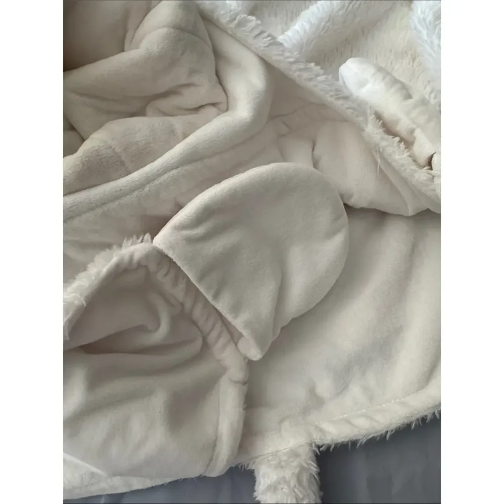 Pillowfort | Plush Unicorn Hooded Blanket - White with Gold Horn